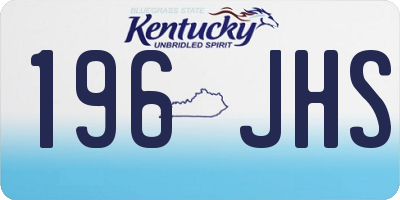KY license plate 196JHS