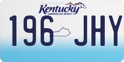 KY license plate 196JHY