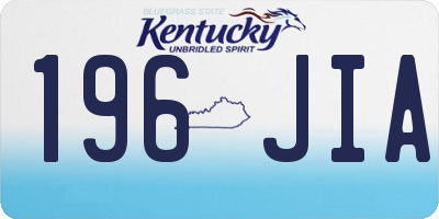 KY license plate 196JIA