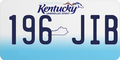 KY license plate 196JIB