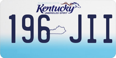 KY license plate 196JII