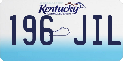 KY license plate 196JIL