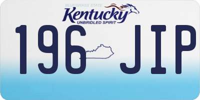 KY license plate 196JIP