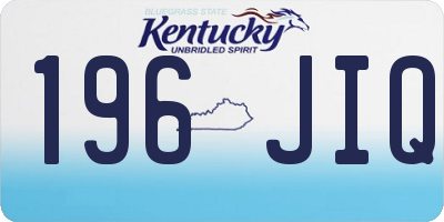 KY license plate 196JIQ