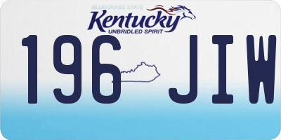KY license plate 196JIW