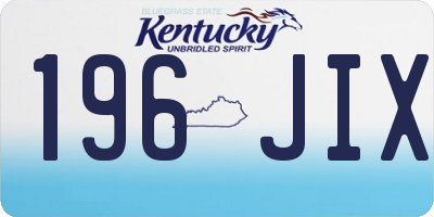 KY license plate 196JIX