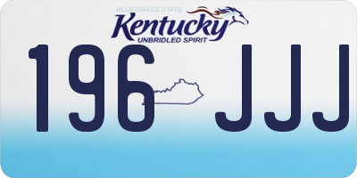 KY license plate 196JJJ