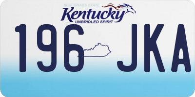KY license plate 196JKA