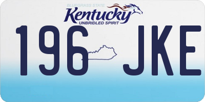 KY license plate 196JKE