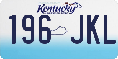 KY license plate 196JKL