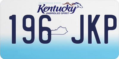 KY license plate 196JKP