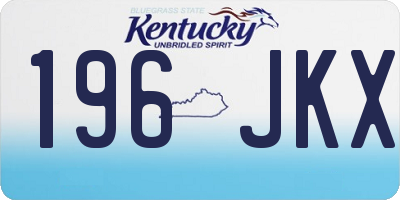 KY license plate 196JKX
