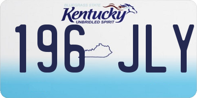 KY license plate 196JLY