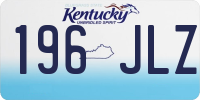KY license plate 196JLZ