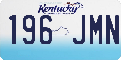 KY license plate 196JMN