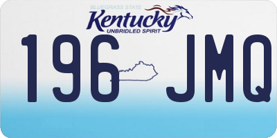KY license plate 196JMQ