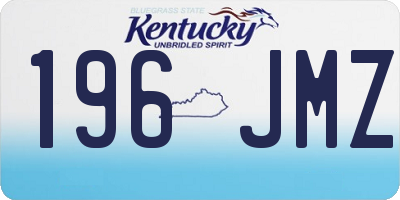 KY license plate 196JMZ