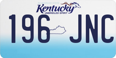 KY license plate 196JNC