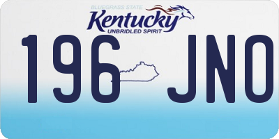KY license plate 196JNO