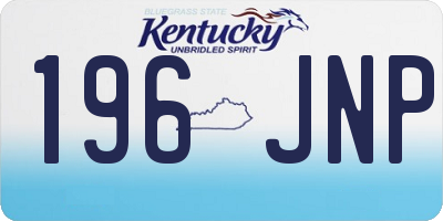 KY license plate 196JNP