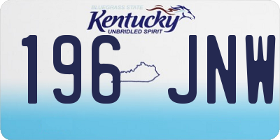 KY license plate 196JNW