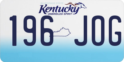 KY license plate 196JOG
