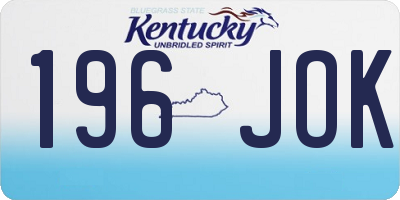 KY license plate 196JOK