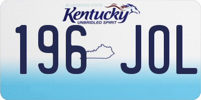 KY license plate 196JOL