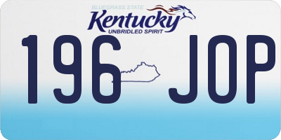 KY license plate 196JOP