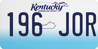 KY license plate 196JOR