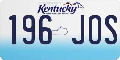 KY license plate 196JOS