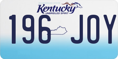 KY license plate 196JOY