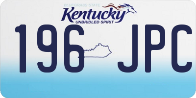 KY license plate 196JPC