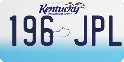 KY license plate 196JPL