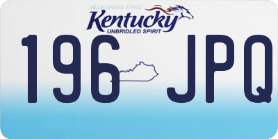 KY license plate 196JPQ