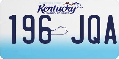 KY license plate 196JQA