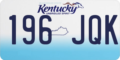 KY license plate 196JQK