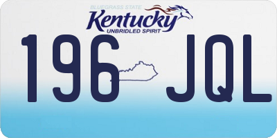 KY license plate 196JQL