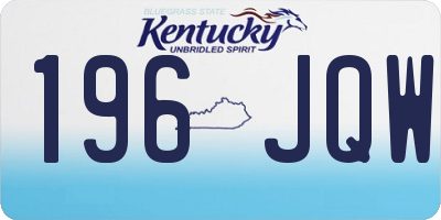KY license plate 196JQW