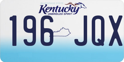 KY license plate 196JQX