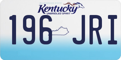 KY license plate 196JRI