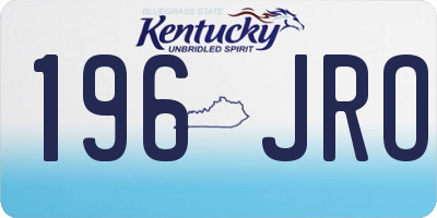 KY license plate 196JRO