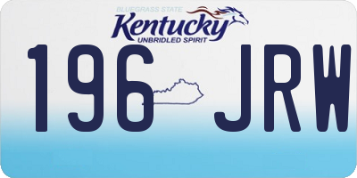 KY license plate 196JRW