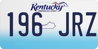 KY license plate 196JRZ