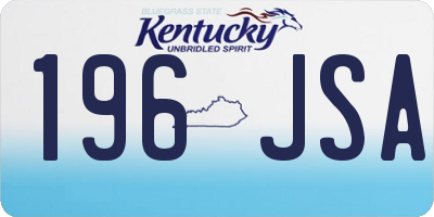KY license plate 196JSA