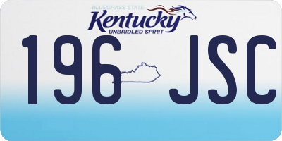 KY license plate 196JSC