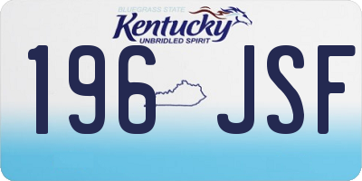 KY license plate 196JSF