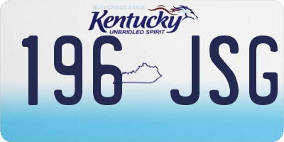 KY license plate 196JSG