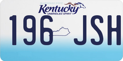 KY license plate 196JSH