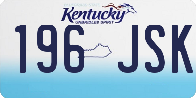 KY license plate 196JSK